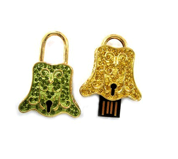 施華洛世奇鈴鐺鎖水晶U盤