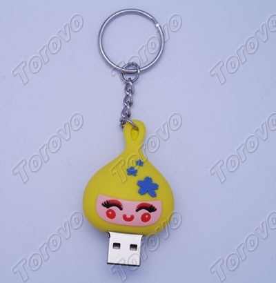 時尚笑臉水滴U盤也可做鑰匙鏈
