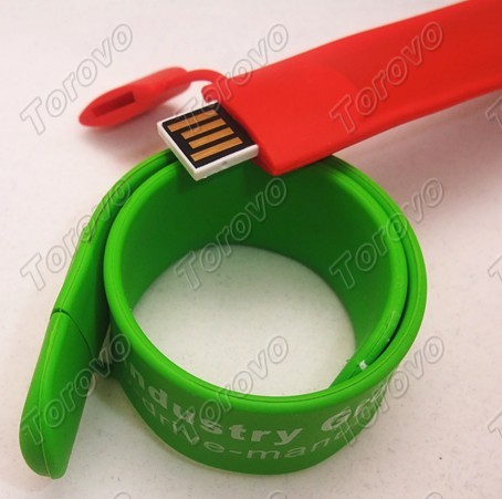 新款硅膠手腕U盤帶鋼片的手環U盤