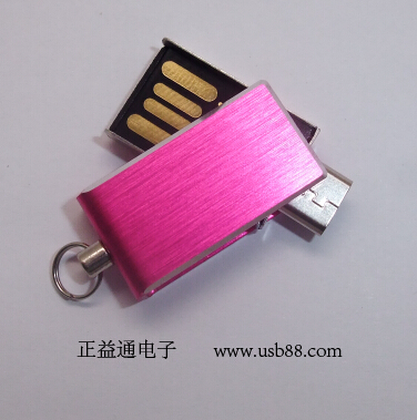 小巧時(shí)尚的旋轉(zhuǎn)手機(jī)U盤(pán)——金屬拉絲U盤(pán)外殼